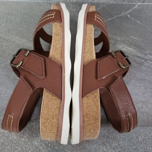 Clarks Collection Sandals 6.5 M Brown Leather Brynn Step Adjustable Strap Shoes - Picture 4 of 12